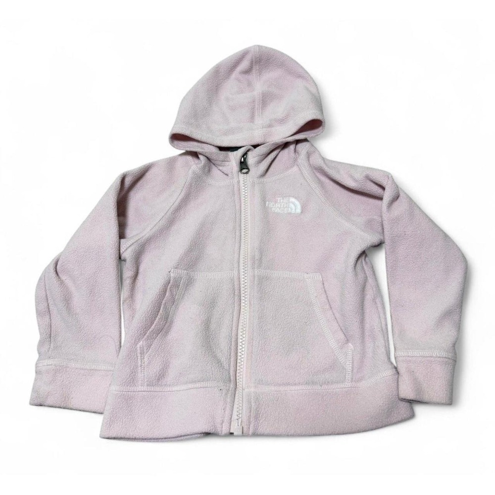 The North Face Toddler 2T Girls Pink Fleece Full Zip Hooded Jacket Hoodie